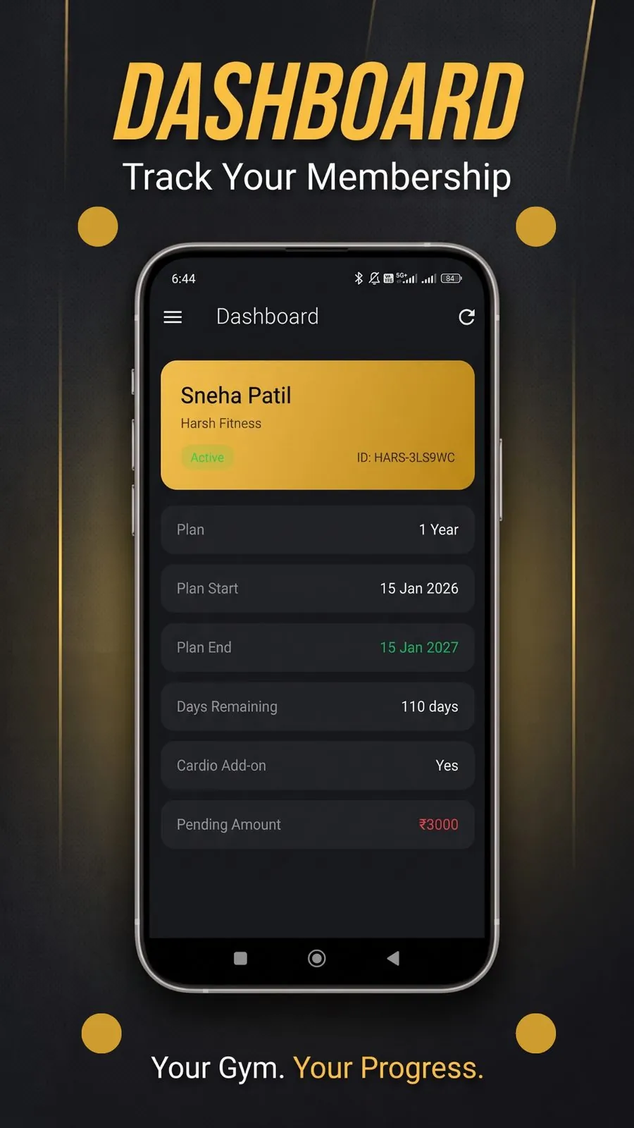 Powerzone Member App Dashboard