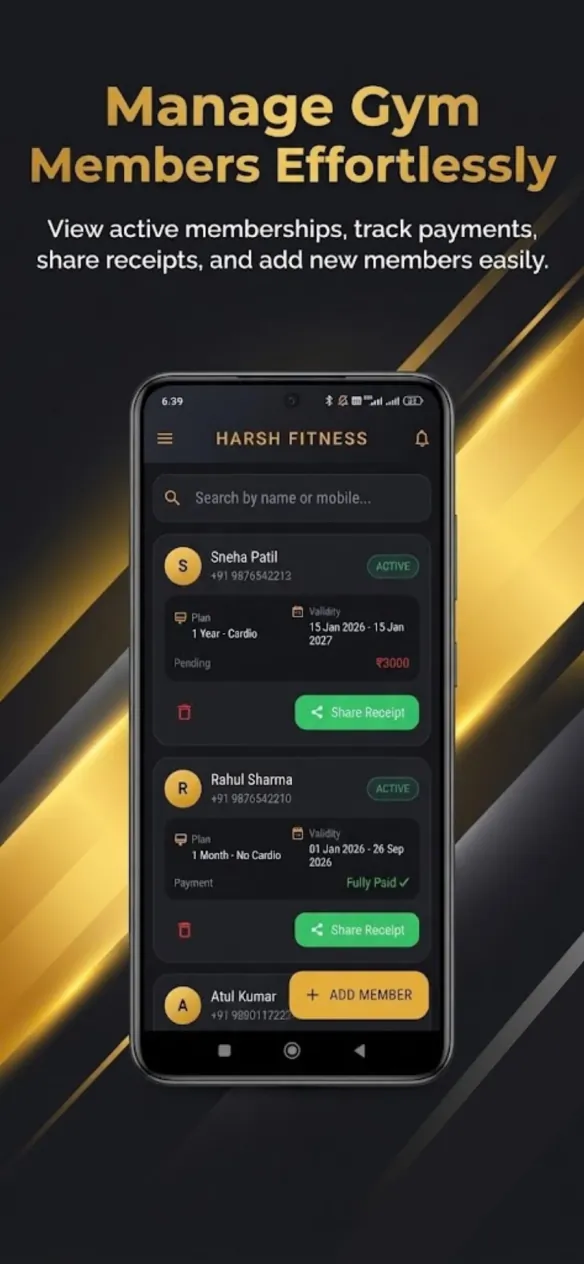 Powerzone Owner App Member List