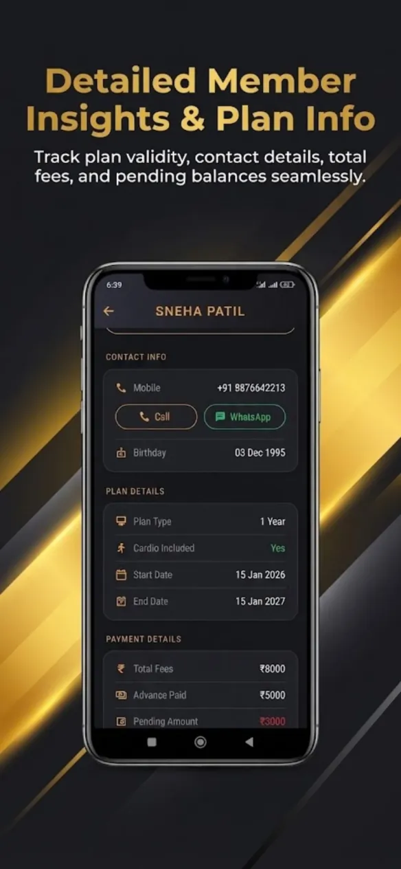 Powerzone Owner App Member Details