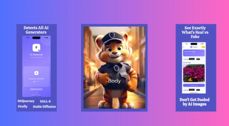 FakeSpot AI image detector app screens